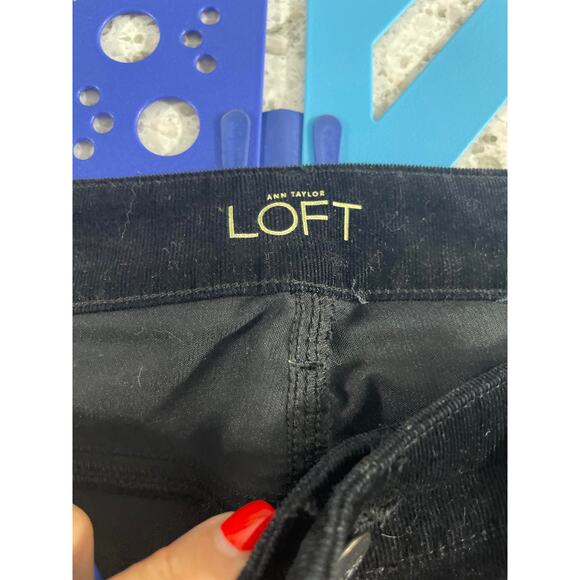LOFT Ann Taylor trousers pants women's 8 waist size 29 black fine corduroy jeans - Picture 9 of 16